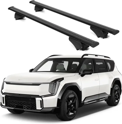 ERKUL Barras transversales para techo de 220 libras para Kia EV9 2024-2026 GT-Line | Barras transversales de aluminio con bloqueo antirrobo para