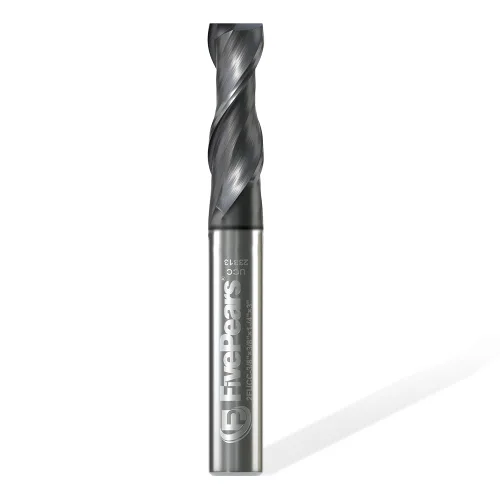 Miniatura 10 de FivePears Broca de enrutador en espiral de corte de vástago de 1/4 de pulgada, fresadora de extremo CNC de carburo sólido de 2 flautas