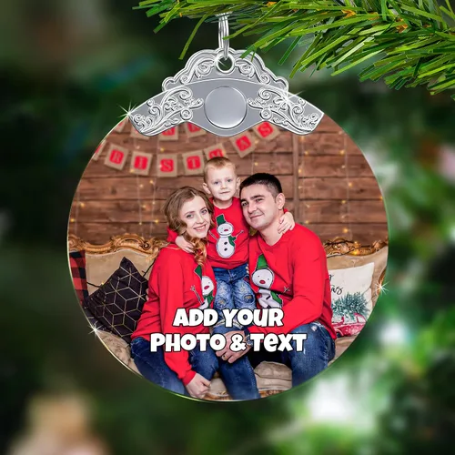 Miniatura 8 de Adorno de Navidad personalizado con foto, adornos de imagen personalizados para Navidad 2026, adorno colgante conmemorativo personalizado