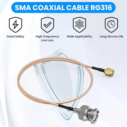 Miniatura 5 de SDTC Tech Cable coaxial SMA macho a BNC macho RG316 de puente de coleta extensor de antena adaptador de conector BNC (20 pulgadas)