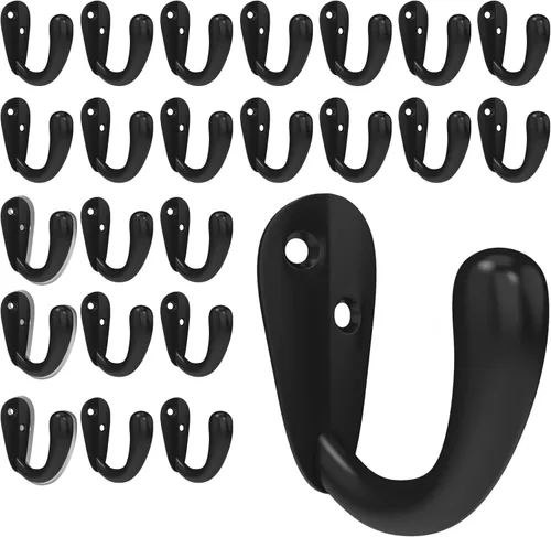 Miniatura 20 de CBWLWJ 16 ganchos de pared para colgar toallas de baño, cocina, dormitorio, para abrigo, bolsa, bufanda, toalla, sombrero, llave, taza (negro)