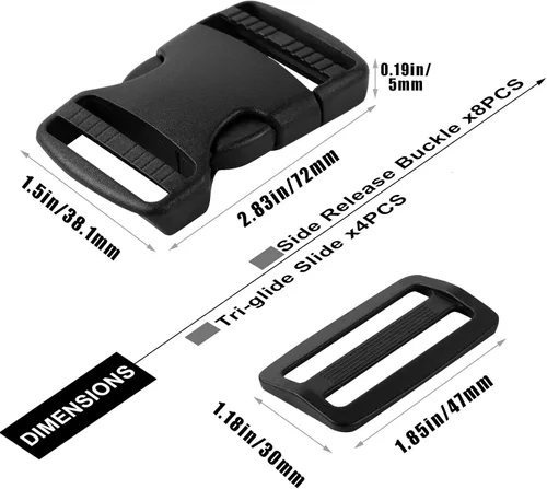 Miniatura 2 de Juego de 4 hebillas de plástico ajustables