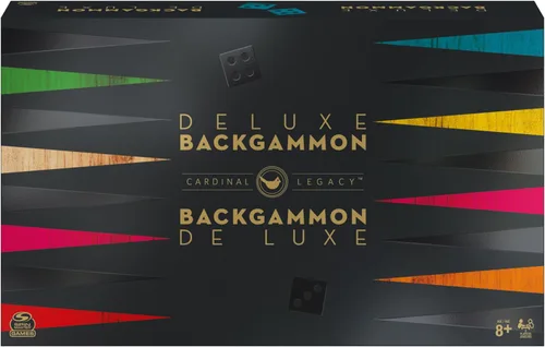 Miniatura 6 de Spin Master Games Legacy Deluxe Backgammon - Juego de mesa clásico de madera para 2 jugadores con tazas y dados, para niños y adultos de 8 años