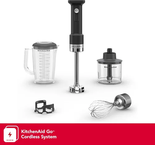 Miniatura 2 de KitchenAid Batidora de mano inalámbrica Go con accesorios: la batería se vende por separado, KHBRV05, negro mate