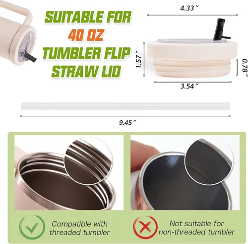Miniatura 5 de Stanley - Tapa de repuesto para Stanley ProTour, tapa a prueba de fugas, sin derrames, con popote Stanley ProTour, vaso reutilizable desmontable