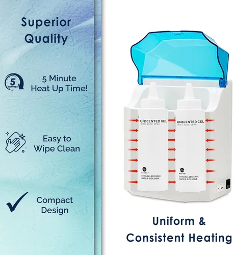 Miniatura 2 de Calentador de gel doble con pantalla digital, temporizador integrado, calentador para crema de masaje, loción y aceites para bebés, montaje en pared