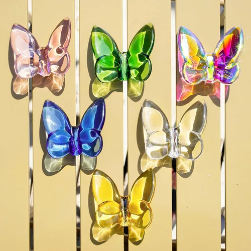 Miniatura 9 de kanpura Figura de mariposa de cristal azul, figura de mariposa voladora, adorno de mariposa de cristal, animal de cristal coleccionable
