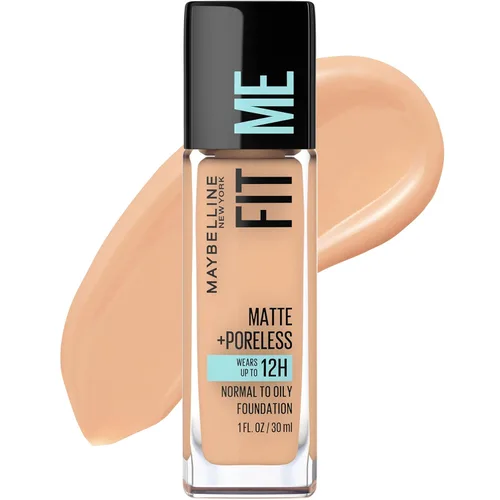 Maybelline Fit Me - Maquillaje de base líquida sin aceite mate + sin poros, color beige pulido, 1 unidad (el embalaje puede variar)