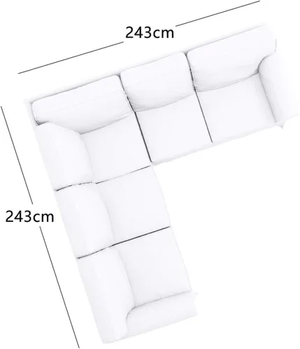 Miniatura 8 de Funda de repuesto para sofá Ektorp 2 2 de algodón compatible con IKEA Ektorp esquinero o seccional (gris denso más claro)