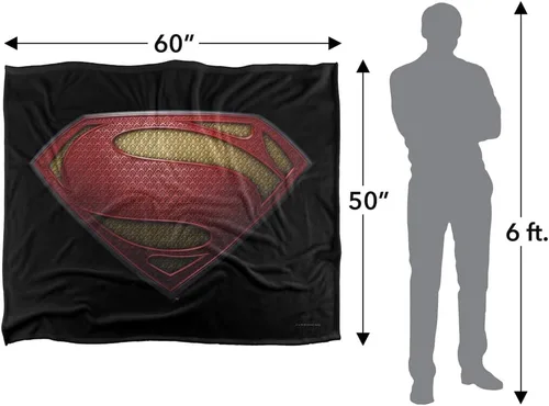 Miniatura 5 de Superman Man of Steel Shield - Manta con licencia oficial de tacto sedoso, súper suave, 50 x 60 pulgadas Hombre de Escudo de Acero