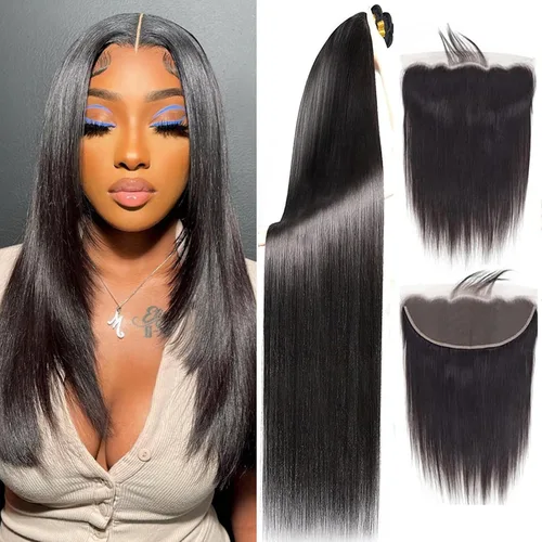 Miniatura 20 de 3 manojos de cabello humano lacio 100% sin procesar virgen brasileño paquetes de 10, 12, 14 pulgadas, mechones de cabello humano corto sin procesar