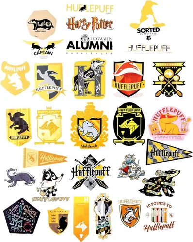 Miniatura 4 de Conquest Journals Harry Potter - Juego de 50 calcomanías de vinilo Hufflepuff impermeables y resistentes a los rayos ultravioleta, ideales