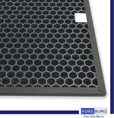 Miniatura 2 de PUREBURG Filtro de repuesto compatible con Sharp FP-F60UW FP-F60U-W Pieza purificador de aire FZ-F60HFU FZ-F60DFU, H13 True HEPA y carbón activado