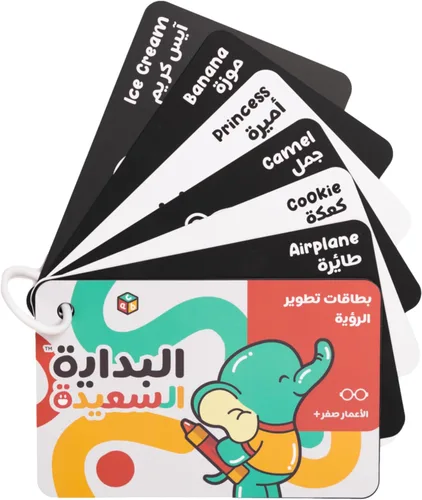 Miniatura 10 de Happy Start Tarjetas de Bebé de Alto Contraste para Recién Nacidos - Tarjetas en Blanco y Negro, Resistentes al Agua, Sin BPA, Tarjetas Educativas
