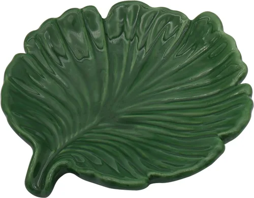 Miniatura 10 de Jabonera de baño de hoja dorada, soporte de cerámica en estilo hoja de palma, diseño autodrenante y se utiliza para sostener varios accesorios