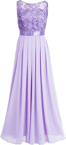 Miniatura 4 de Hularka Vestido largo de gasa de encaje floral para mujer