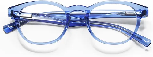 Miniatura 2 de eyebobs - Claramente Gafas de lectura prémium para hombres y mujeres Marco redondo Azul (Blue Crystal)