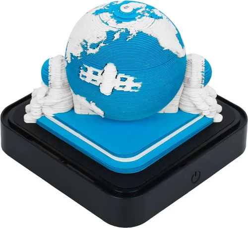 Bloc de notas con calendario de piezas de tiempo 2026, calendario de escritorio 3D Earth 2026, bloc de notas con luz, calendario artístico 3D