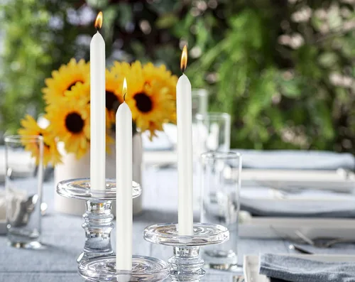 Miniatura 6 de BOLSIUS 10 velas blancas para el hogar, 9 pulgadas, calidad europea premium, aproximadamente 8 horas de tiempo de combustión, sin perfume, sin goteo