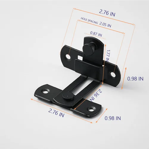 Miniatura 2 de Cerraduras de cerradura de puerta de granero abatibles – Cerradura de 90 grados para mayor seguridad en tu hogar, adecuado para baño, garaje