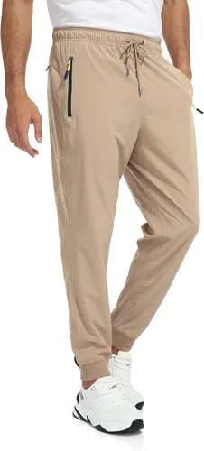 Miniatura 2 de Rapoo Pantalones deportivos ligeros para hombre, de secado rápido, pantalones deportivos con 3 bolsillos con cremallera