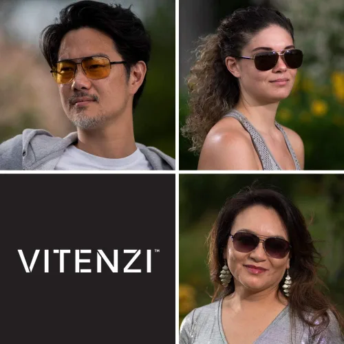 Miniatura 6 de VITENZI Anzio - Gafas de sol bifocales para hombres y mujeres, cuadrados, para lectura de aviador, lentes tintados al sol con lectores