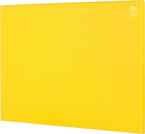 CURTA Tablas de cortar para cocina, 18 x 12 x 0.5 pulgadas, tabla de cortar de plástico codificado por color amarillo con superficie antideslizante,