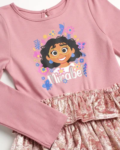 Miniatura 3 de Disney Vestido Encanto para niñas Vestido Mirabel Encanto para niñas Vestido tutú de princesa para niños pequeños (tamaños 2T-6X)