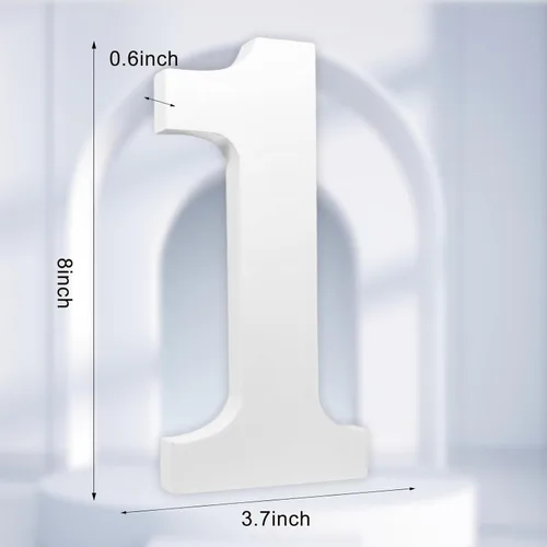Miniatura 2 de AOCEAN Números de madera blanca de 8 pulgadas, número de madera sin terminar para pared, números decorativos de pie, rebanadas, decoración