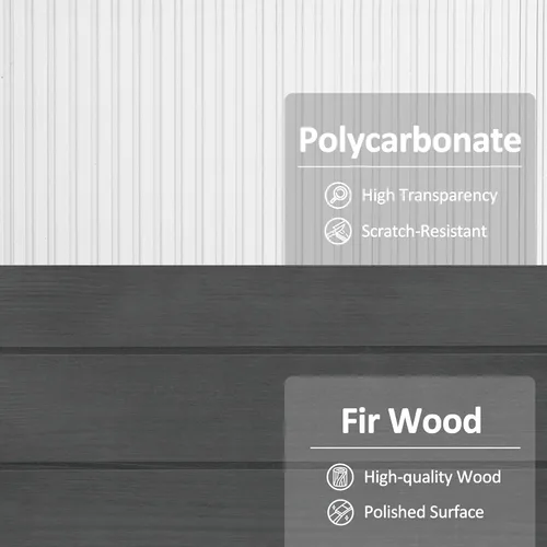 Miniatura 9 de MCombo Invernadero de madera con marco frío, protección de estante elevado para uso en interiores y exteriores, 0760 (gris oscuro)