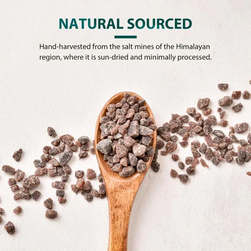 Miniatura 5 de Soeos Sal Negra del Himalaya, Grano Grueso, 2.4 Libras (39 Oz), Sin Gluten, Enriquecida con Minerales Naturales, Sabor Natural Imitación Huevo