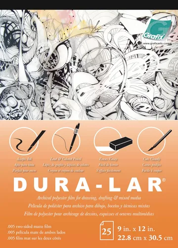 Miniatura 42 de Grafix Dura-Lar Película de 0.002", Ultra Transparente, Brillante 40" x 50', Material, Alternativa de Mylar/Acetato para, Plantillas y Plantillas