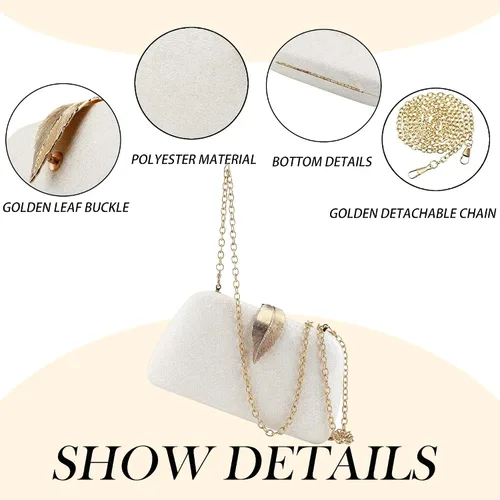 Miniatura 2 de YYW Bolso de noche Bolso de noche para mujer, bolso de noche con purpurina, pequeño bolso cruzado formal para fiesta de boda