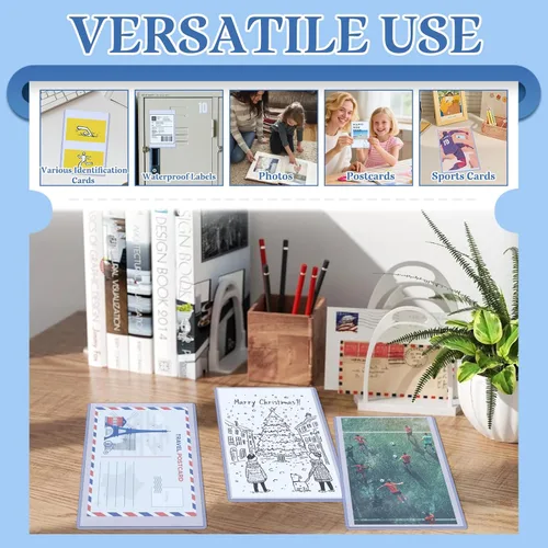 Miniatura 6 de Vmiapxo Paquete de 50 fundas de plástico duro de 4 x 6 pulgadas, funda impermeable para tarjetas de intercambio, tarjetas de béisbol deportivas