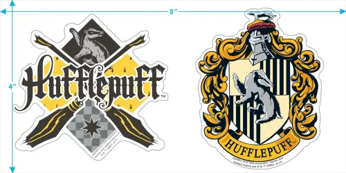 Miniatura 3 de Popfunk Harry Potter Hufflepuff Logo Hogwarts Youth Kids Boys & Girls Sudadera con capucha y calcomanías