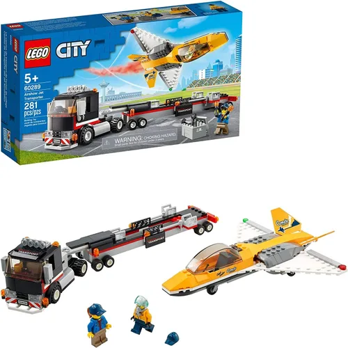 Miniatura 2 de LEGO City Airshow Jet Transporter 60289 Kit de construcción; divertido juego de juguete para niños, nuevo 2021 (281 piezas)