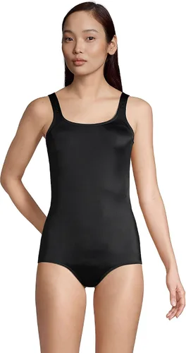 Miniatura 3 de Lands' End Traje de baño deportivo de una pieza para mujer, con cuello redondo, suave, resistente al cloro
