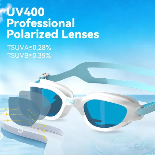 Miniatura 2 de COPOZZ Gafas de natación para mujeres adultas, gafas de natación para mujeres y hombres, antivaho sin fugas, protección UV para adultos