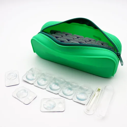 P-40 organizador diario para lentes de contacto, estuche de viaje diario para lentes de contacto, dispensador de lentes de contacto desechable,