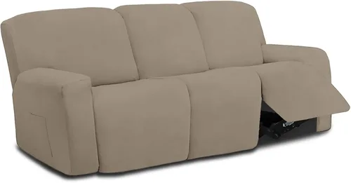 Easy-Going Funda elástica de microfibra para sofá reclinable seccional, suave vellón ajustable a tu sofá de 3 cuerpos, lavable, protege tus muebles,