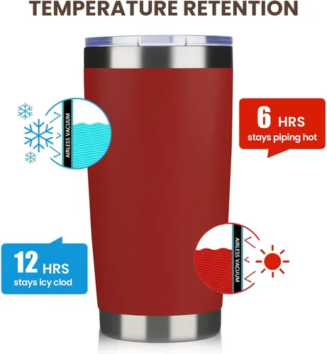 Miniatura 6 de MEWAY - Vaso de 20 onzas para café Rojo