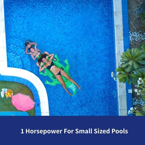 Miniatura 4 de Bomba de repuesto de 1 HP de velocidad única, doble puerto, flujo de fuerza para piscinas sobre el suelo con interruptor de encendido/apagado y kit
