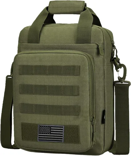 Bolsa de Mensajero Táctica ZHIERNA, Maletín Táctico para Laptop de Alta Resistencia con MOLLE, Bolso de Hombro para Hombre (Incluye Parche)
