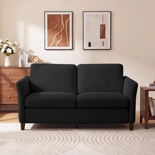 Miniatura 11 de Valthie Sofá biplaza de pana de 61 pulgadas, sofás modernos y cómodos con bolsillo lateral, sofá de sala de estar, sofá para dormitorio y espacios