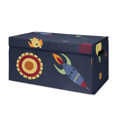 Miniatura 10 de Sweet Jojo Designs Caja de almacenamiento de juguetes de tela roja y blanca para niños, para niños, para colección de parches de béisbol
