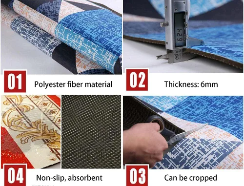 Miniatura 6 de Alfombra de pasillo con diseño contemporáneo, de 35.5 pulgadas x 11 pies, para pasillos, cocina, entrada, vestíbulo, alfombra de pelo bajo, lavable