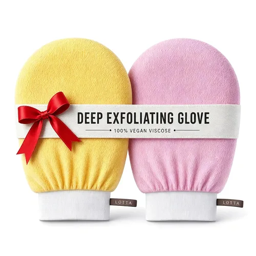 Miniatura 8 de LOTTA Manopla exfoliante coreana, 2 unidades, guantes de baño, autobronceadores, exfoliantes corporales, tamaño grande, adecuado para hombres