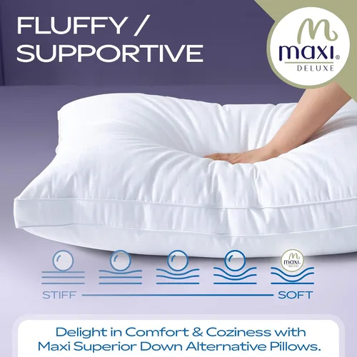 Miniatura 2 de Almohada de plumón alternativo, Five Star, tela 100% de algodón, un artículo imprescindible., Algodón, Blanco, Estándar