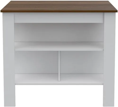 Miniatura 7 de Tuhome Furniture Cala - Islas de cocina de madera de ingeniería moderna con mesa grande y 3 estantes de almacenamiento, fácil montaje, en acabado