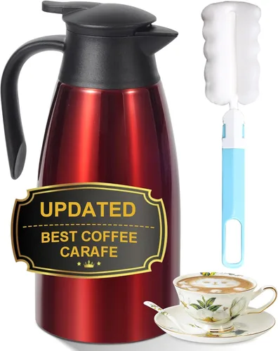 Miniatura 13 de Jarra térmica de café de 70 onzas para mantener el calor, 2 dispensadores de Airpot, olla térmica aislada al vacío de acero inoxidable para café